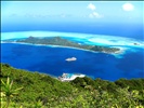 Bora Bora - Motu Toopua & Vaitape from above